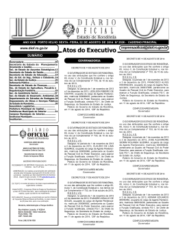 Di&aacute;rio Oficial do Estado de Rond&ocirc;nia
