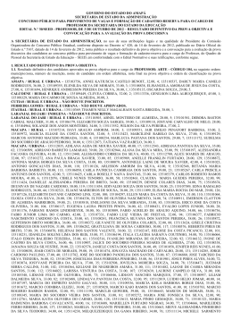 Resultado Definitivo da Prova Objetiva e Convoca&ccedil;&atilde;o para a