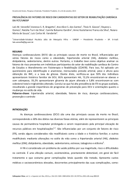 PREVAL&Ecirc;NCIA DE FATORES DE RISCO EM