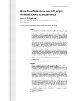 Risco de cont&aacute;gio ocupacional pelo sangue do doente durante os