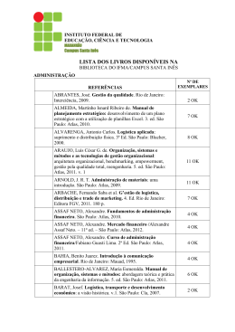 Veja aqui a lista de acervo bibliogr&aacute;fico