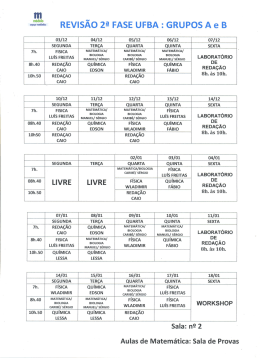 REvISÃO 2§ FASE uFBA z GRUPOS A e B