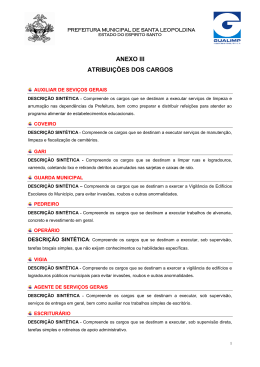 ANEXO III ATRIBUI&Ccedil;&Otilde;ES DOS CARGOS