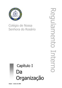 Regulamento Interno - Col&eacute;gio de Nossa Senhora do Ros&aacute;rio