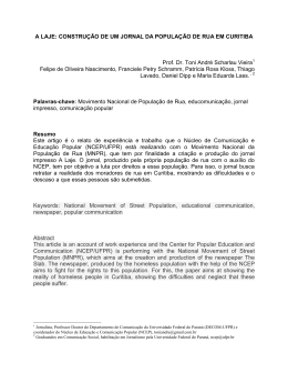 A LAJE: CONSTRUÇÃO DE UM JORNAL DA POPULAÇÃO