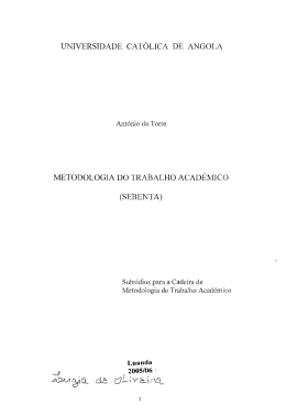 un1versidade cat&oacute;lica de angola metodologia do trabalho acad&eacute;mico