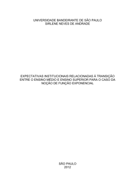 expectativas institucionais relacionadas à transição entre o ensino