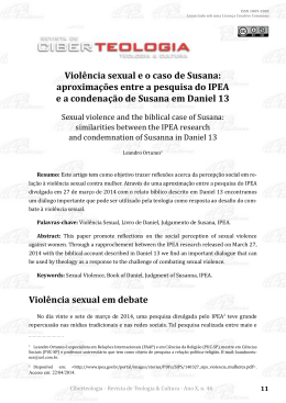 Violência sexual e o caso de Susana: aproximações