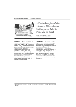 A reestrutura&ccedil;&atilde;o do setor a&eacute;re