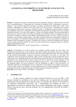 an&aacute;lise da concorr&ecirc;ncia no setor de avia&ccedil;&atilde;o civil brasileiro