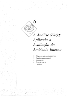 A An&aacute;lise SWOT Aplicada &agrave; Avalia&ccedil;&atilde;o do Ambiente Interno