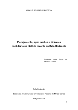 COSTA, Camila. Planejamento, a&ccedil;&atilde;o p&uacute;blica e din&acirc;mica imobili&aacute;ria