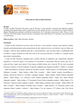 Panorama do r&aacute;dio em Belo Horizonte