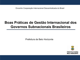 Prefeitura de Belo Horizonte - Secretaria de Relações Institucionais