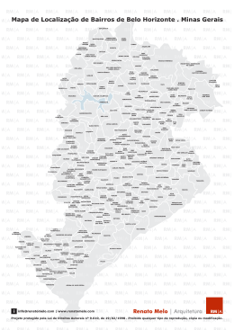 Mapa de Localização de Bairros de Belo Horizonte . Minas Gerais