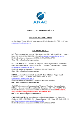 ENDERE&Ccedil;OS E TELEFONES &Uacute;TEIS GRUPO DE EXAMES &ndash; ANAC
