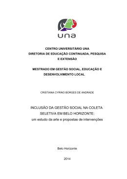 ANDRADE, Cristiana Cyrino Borges de. INCLUS&Atilde;O DA GEST&Atilde;O