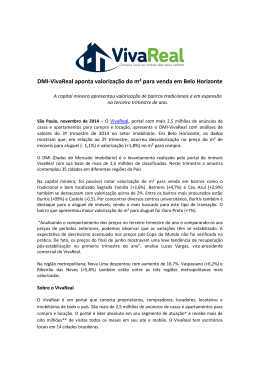 DMI-VivaReal aponta valorização do m² para venda em Belo