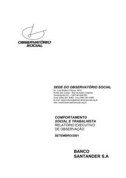 BANCO SANTANDER S.A - Instituto Observatório Social