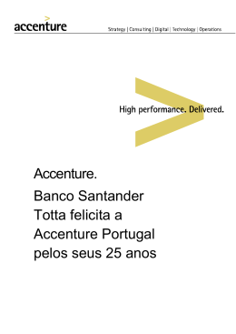 Accenture. Banco Santander Totta felicita a Accenture Portugal