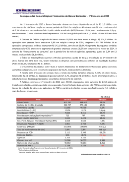 Destaques das Demonstrações Financeiras do Banco Santander