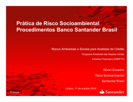 Pr&aacute;tica de Risco Socioambiental Procedimentos Banco Santander