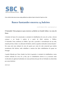 Banco Santander encerra 24 balcões