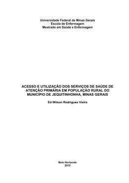 Acesso e utiliza&ccedil;&atilde;o dos servi&ccedil;os de sa&uacute;de de aten&ccedil;&atilde;o prim&aacute;ria
