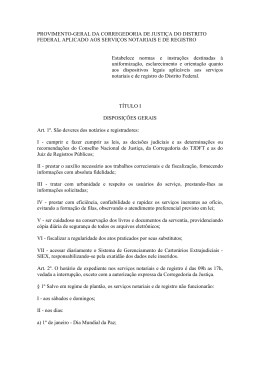 Provimento Geral da Corregedoria aplicado aos Servi&ccedil;os