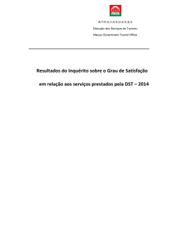 Resultados do Inqu&eacute;rito sobre o Grau de Satisfa&ccedil;&atilde;o em rela&ccedil;&atilde;o aos