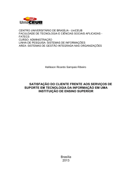 SATISFA&Ccedil;&Atilde;O DO CLIENTE FRENTE AOS SERVI&Ccedil;OS
