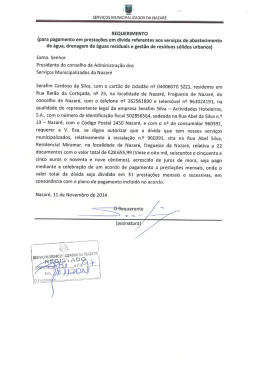 para pagamento em prestações em dívida referentes aos serviços