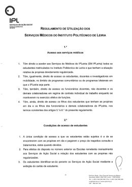 Regulamento de Utilização dos Serviços Médicos do IPLeiria