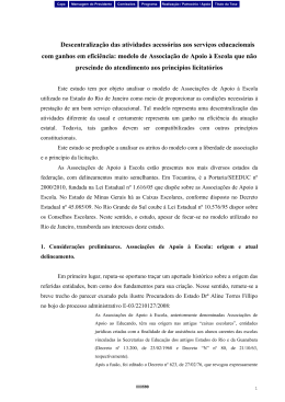 Descentraliza&ccedil;&atilde;o das atividades acess&oacute;rias aos servi&ccedil;os