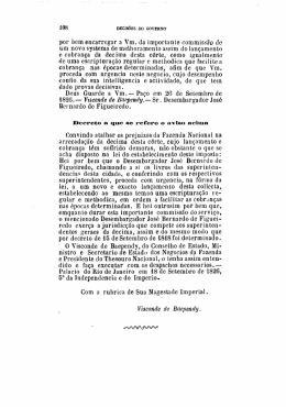 por bem encarregar a Vm. da importante com miss&atilde;o de