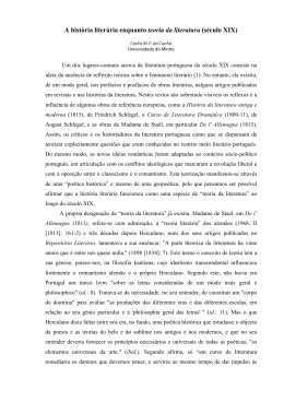A hist&oacute;ria liter&aacute;ria enquanto teoria da literatura (s&eacute;culo XIX)