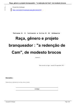 Ra&ccedil;a, g&ecirc;nero e projeto branqueador : "a reden&ccedil;&atilde;o de Cam