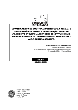 (sobretudo a alem&atilde;), e jurisprud&ecirc;ncia sobre a participa&ccedil;&atilde;o popular