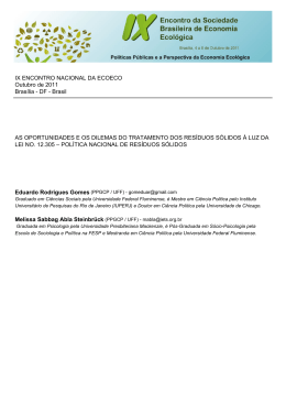 As oportunidades e os dilemas do tratamento dos res&iacute;duos s&oacute;lidos
