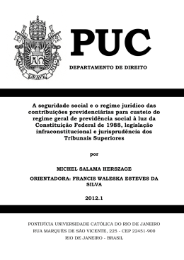 A seguridade social e o regime jur&iacute;dico das contribui&ccedil;&otilde;es