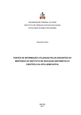 fontes de informa&ccedil;&atilde;o utilizadas pelos discentes do mestrado