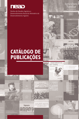 Catálogo de publiCações - Ministério do Desenvolvimento Agrário
