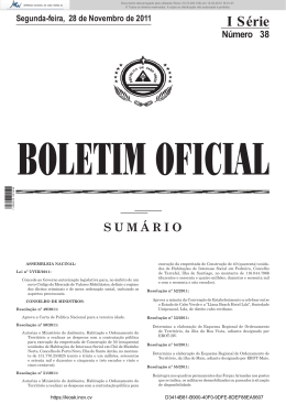 Resolu&ccedil;&atilde;o n.&ordm; 49/2011, de 28 de Novembro