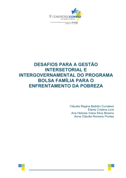 Gest&atilde;o do Programa Bolsa Fam&iacute;lia