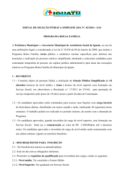 edital iguatu bolsa este - Prefeitura Municipal de Iguatu