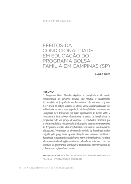 efeitos da condicionalidade em educa&ccedil;&atilde;o do programa bolsa