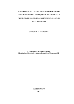 DISSERTA&Ccedil;&Atilde;O Bolsa Familia