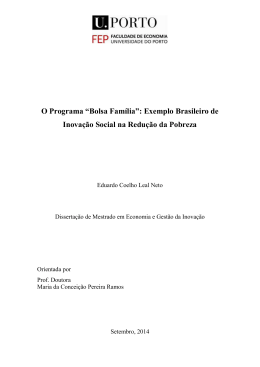 O Programa “Bolsa Família” - Repositório Aberto da Universidade