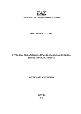 O programa bolsa fam&iacute;lia no estado do Paran&aacute;:abrang&ecirc;ncia