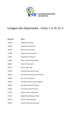 Listagem dos Diplomados - Ciclos: I, II, III, IV, V